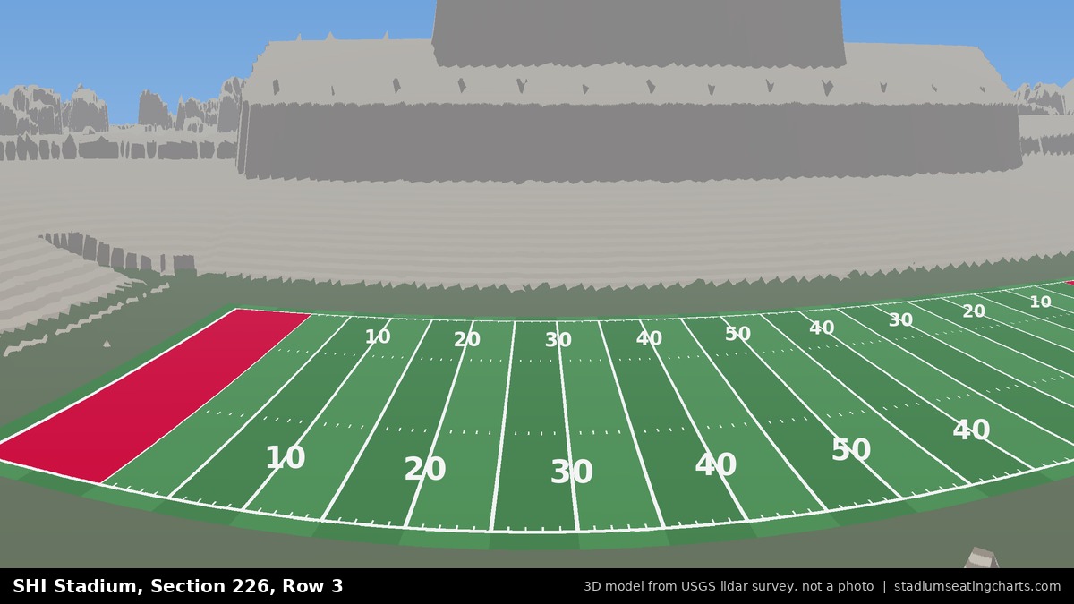 View from SHI Stadium Section 226, Row 3, looking toward the field