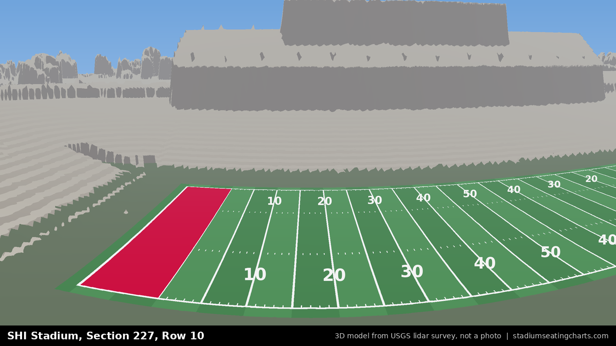 View from SHI Stadium Section 227, Row 10, looking toward the field