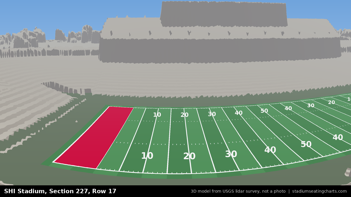 View from SHI Stadium Section 227, Row 17, looking toward the field