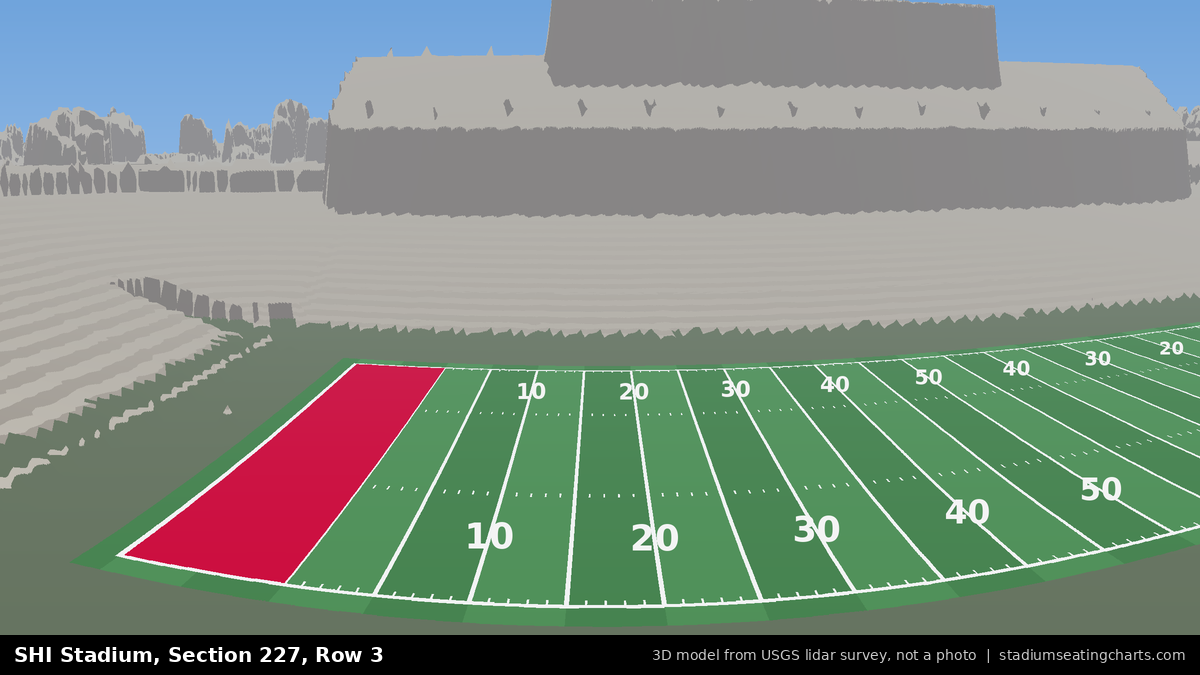 View from SHI Stadium Section 227, Row 3, looking toward the field