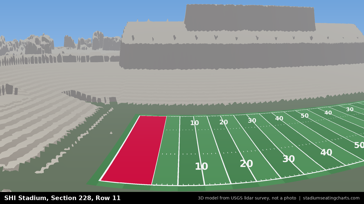 View from SHI Stadium Section 228, Row 11, looking toward the field