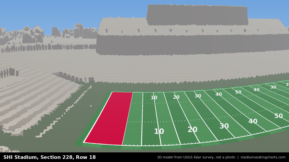 View from SHI Stadium Section 228, Row 18, looking toward the field
