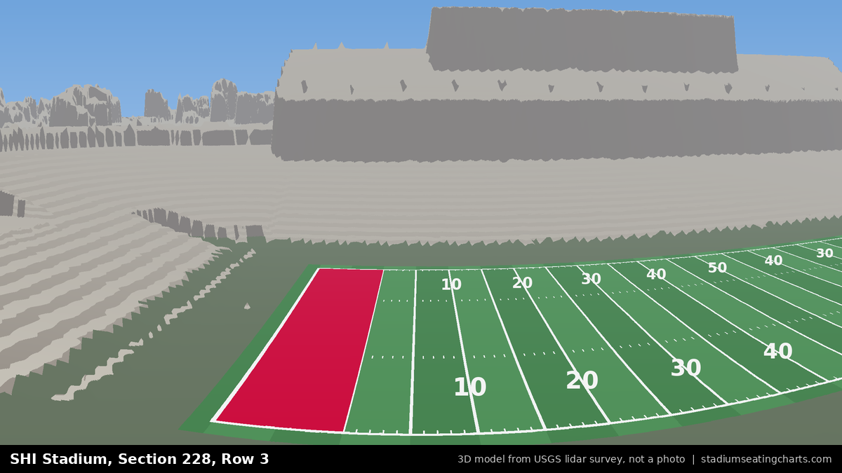View from SHI Stadium Section 228, Row 3, looking toward the field