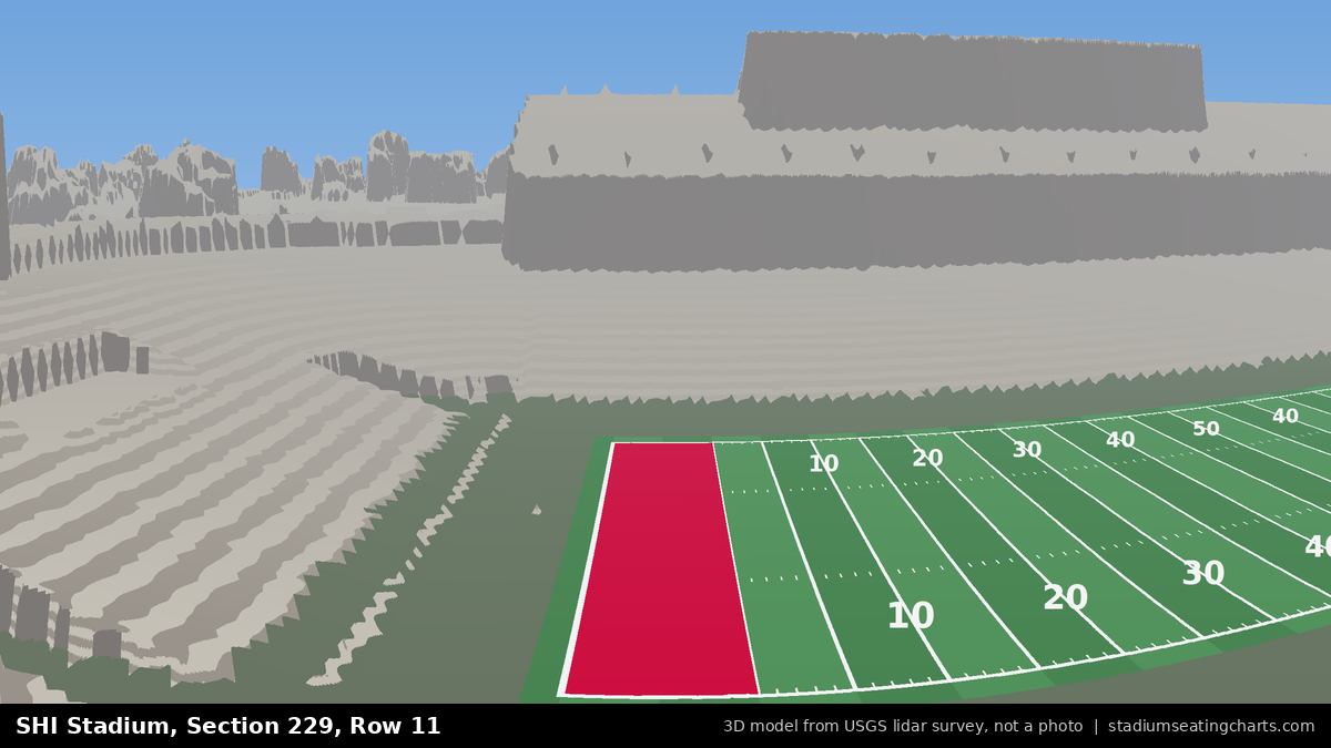 View from SHI Stadium Section 229, Row 11, looking toward the field