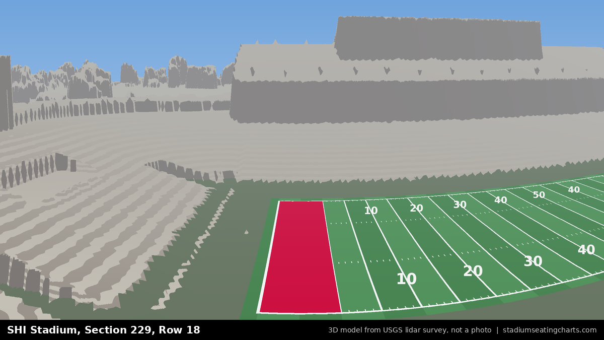 View from SHI Stadium Section 229, Row 18, looking toward the field