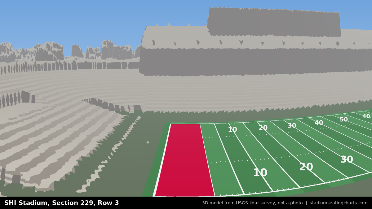View from SHI Stadium Section 229, Row 3, looking toward the field