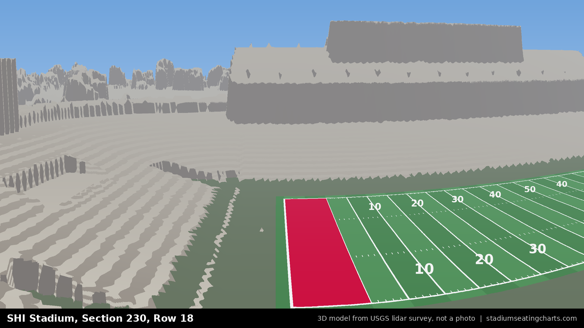 View from SHI Stadium Section 230, Row 18, looking toward the field