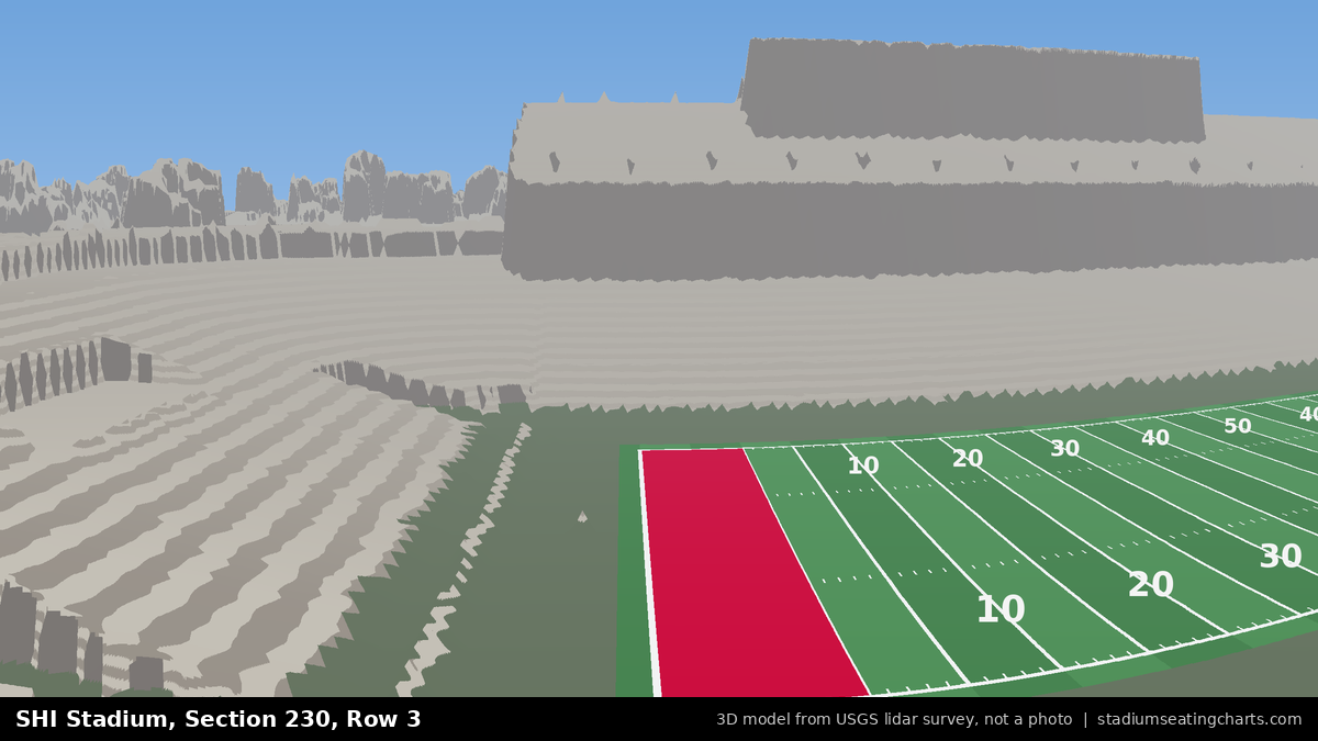 View from SHI Stadium Section 230, Row 3, looking toward the field