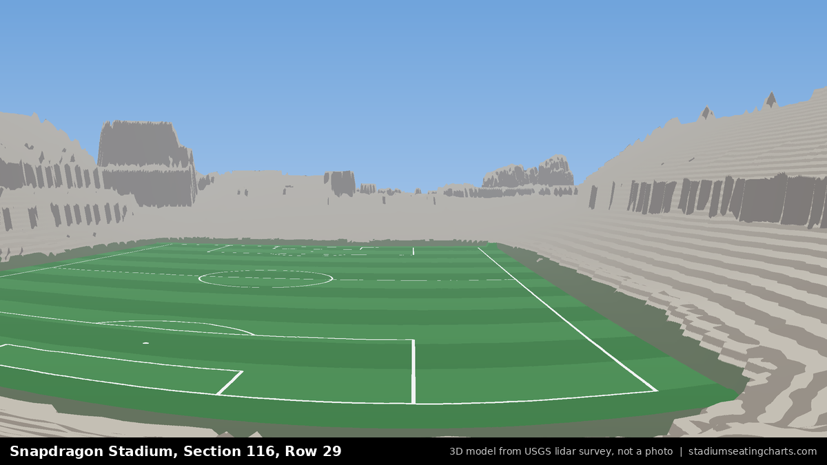 View from Snapdragon Stadium Section 116, Row 29, looking toward the pitch