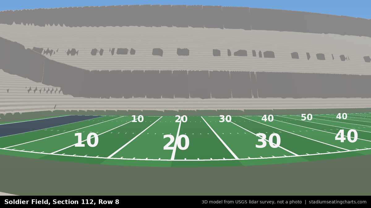 View from Soldier Field Section 112, Row 8, looking toward the field
