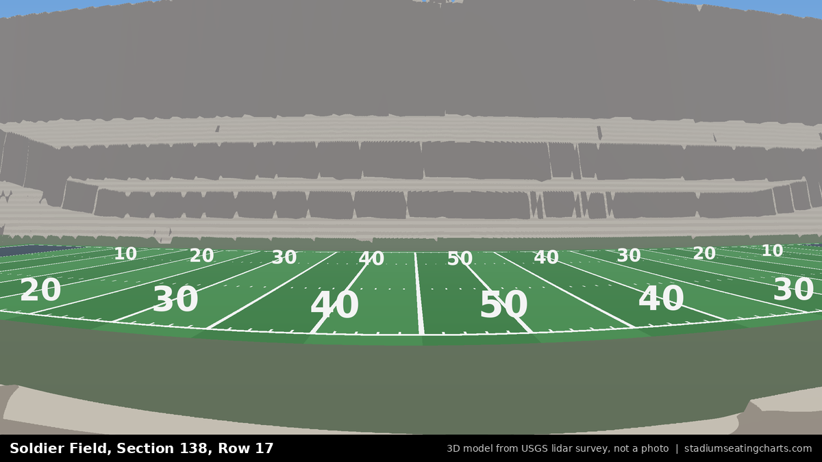 View from Soldier Field Section 138, Row 17, looking toward the field