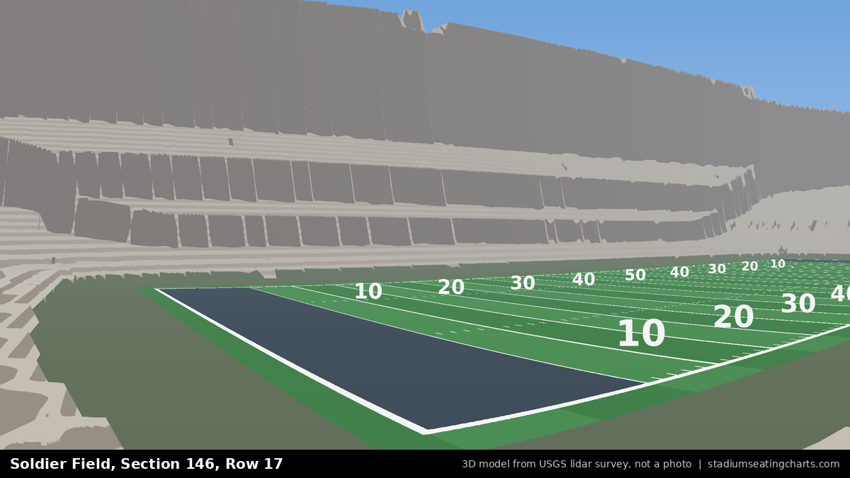 View from Soldier Field Section 146, Row 17, looking toward the field