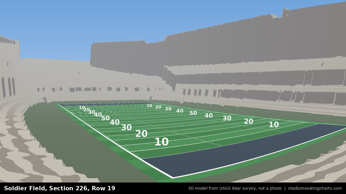 View from Soldier Field Section 226, Row 19, looking toward the field