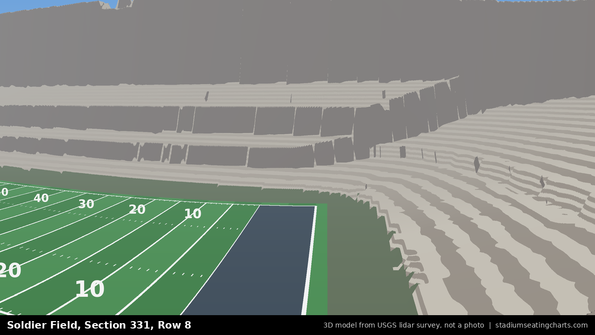 View from Soldier Field Section 331, Row 8, looking toward the field
