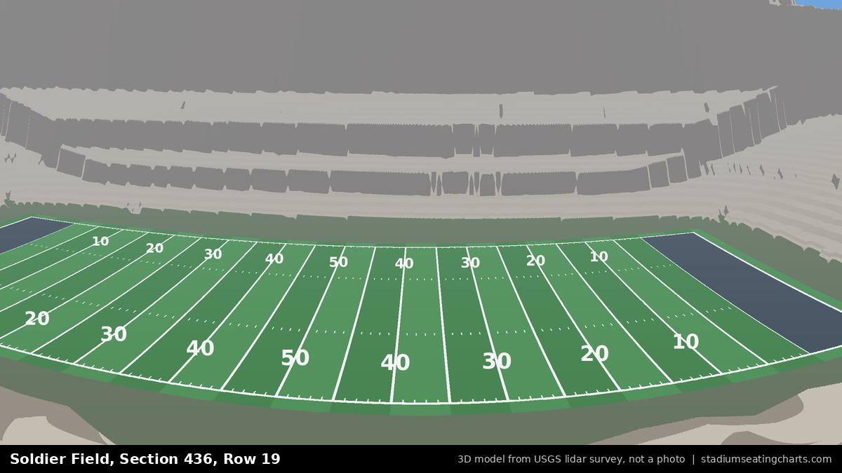 View from Soldier Field Section 436, Row 19, looking toward the field