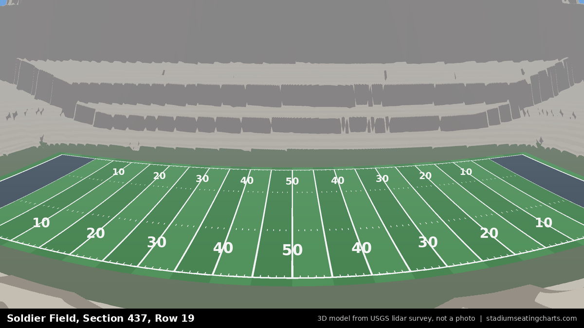 View from Soldier Field Section 437, Row 19, looking toward the field