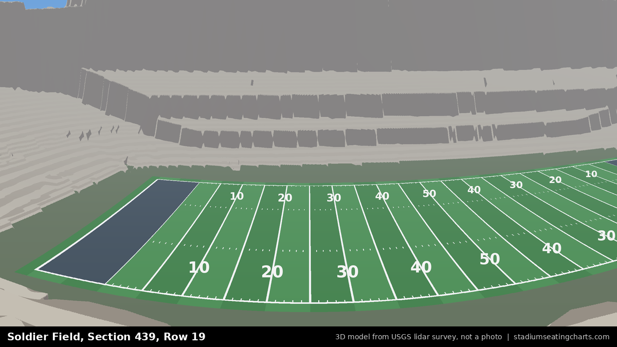 View from Soldier Field Section 439, Row 19, looking toward the field