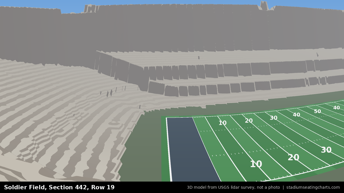 View from Soldier Field Section 442, Row 19, looking toward the field