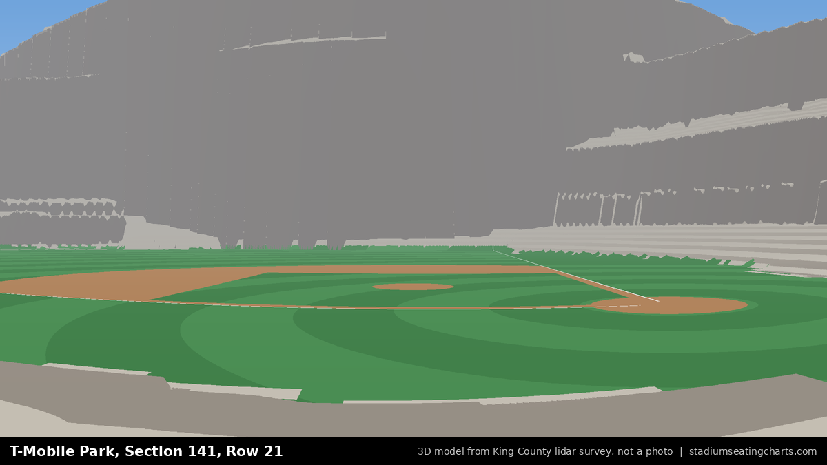 View from T-Mobile Park Section 141, Row 21, looking toward the pitcher's mound
