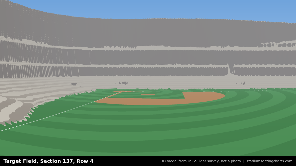 View from Target Field Section 137, Row 4, looking toward the pitcher's mound