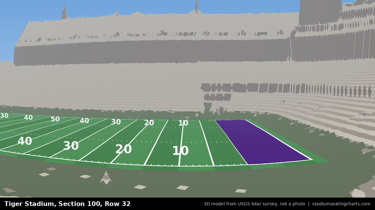 View from Tiger Stadium Section 100, Row 32, looking toward the field