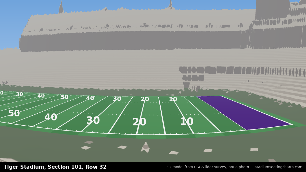 View from Tiger Stadium Section 101, Row 32, looking toward the field