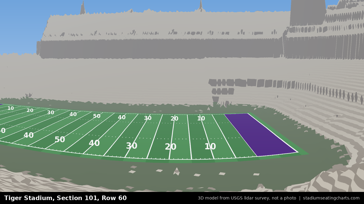 View from Tiger Stadium Section 101, Row 60, looking toward the field
