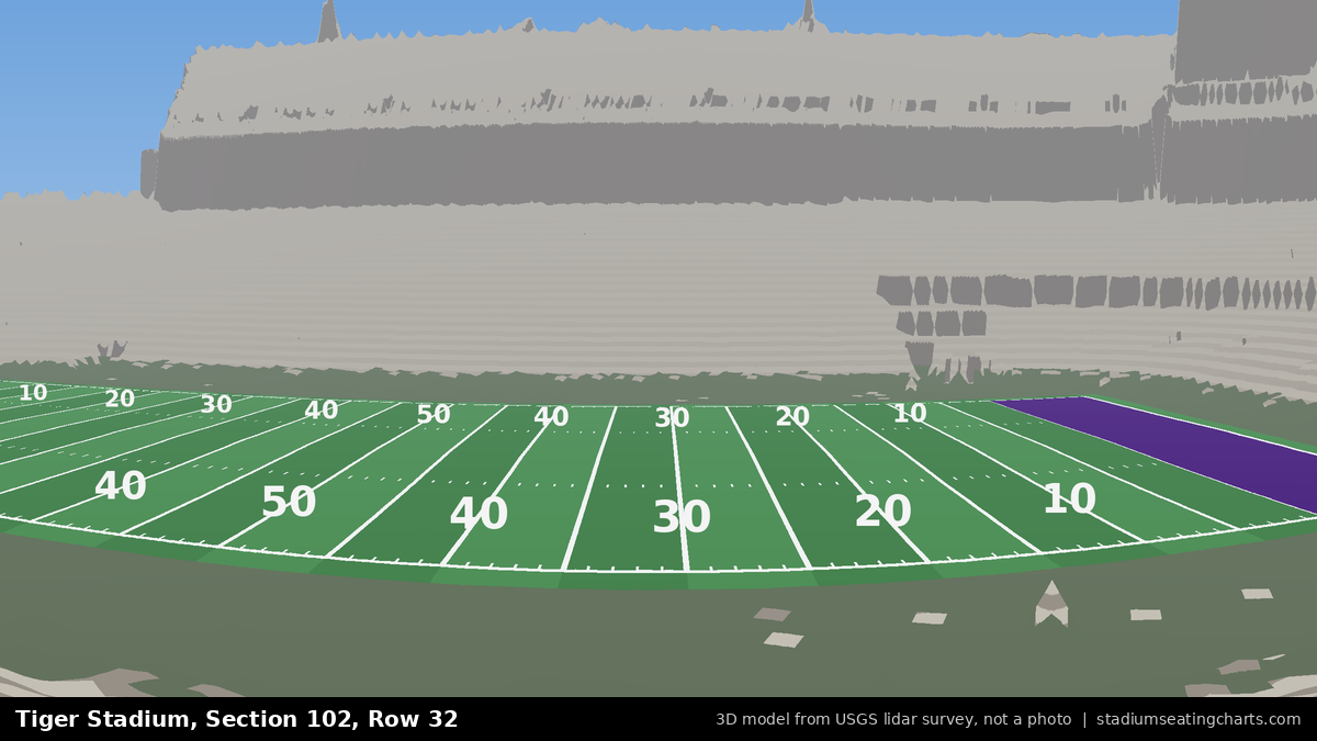 View from Tiger Stadium Section 102, Row 32, looking toward the field