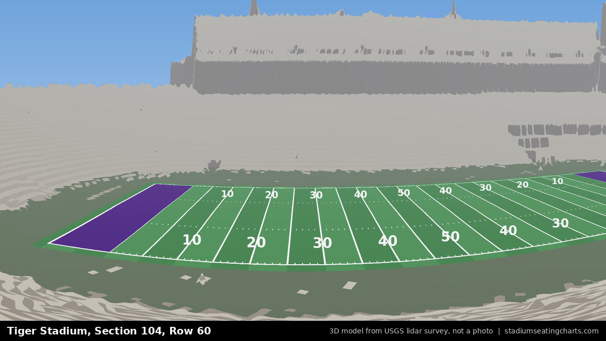 View from Tiger Stadium Section 104, Row 60, looking toward the field