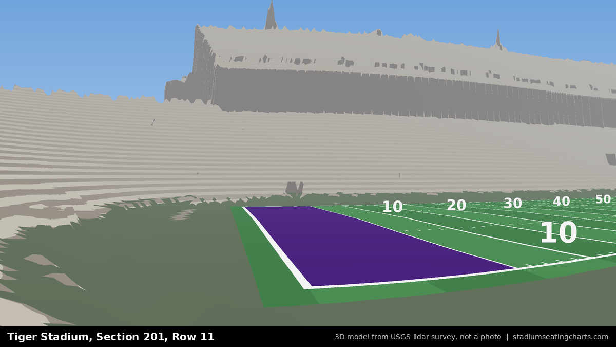 View from Tiger Stadium Section 201, Row 11, looking toward the field