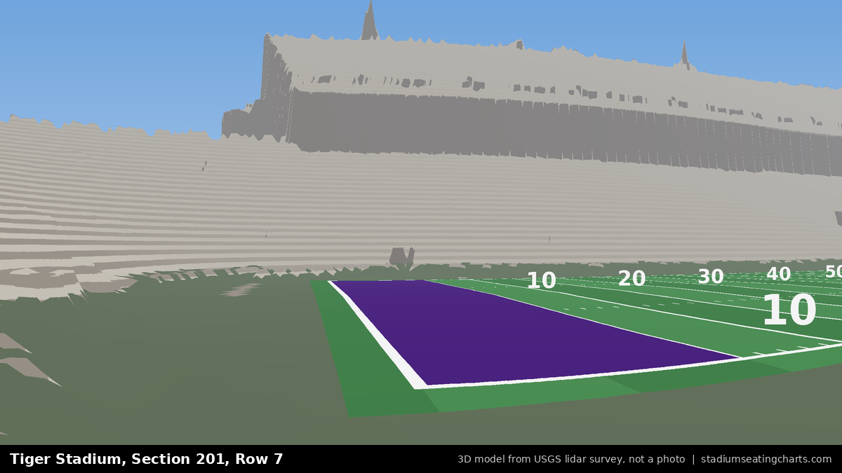 View from Tiger Stadium Section 201, Row 7, looking toward the field