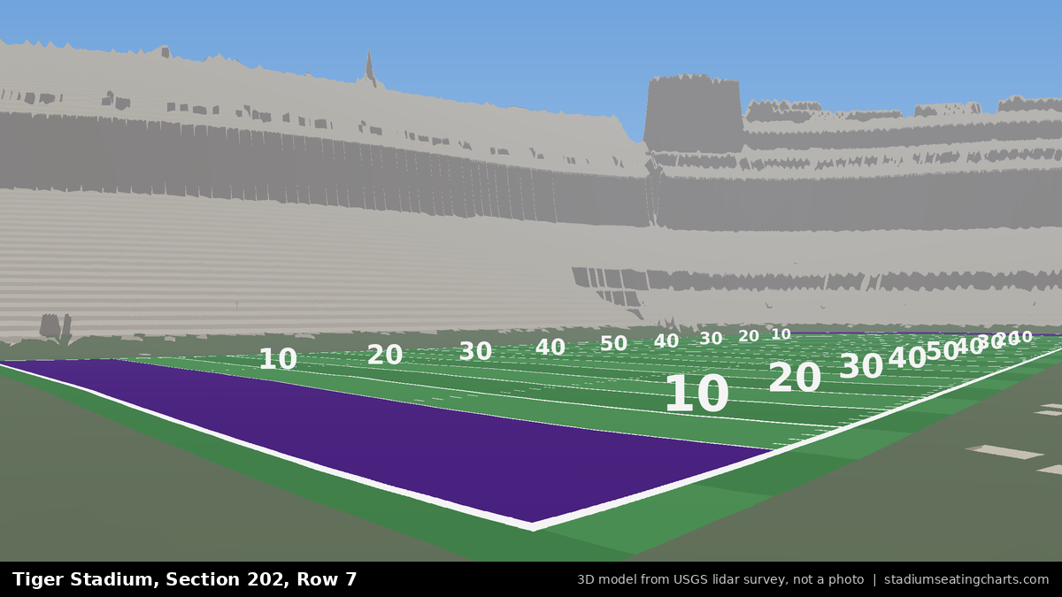 View from Tiger Stadium Section 202, Row 7, looking toward the field
