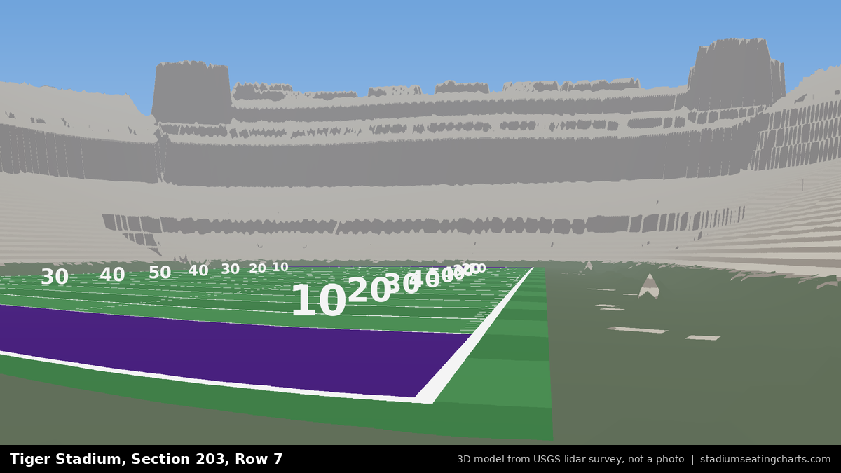 View from Tiger Stadium Section 203, Row 7, looking toward the field