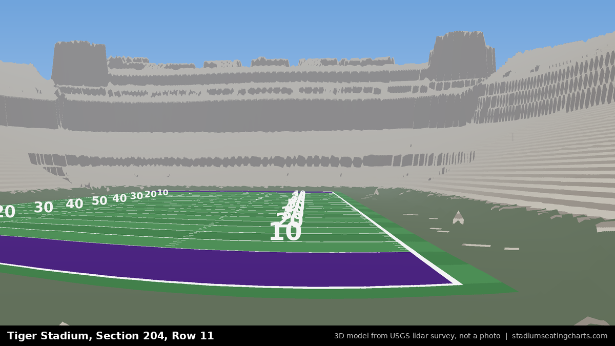 View from Tiger Stadium Section 204, Row 11, looking toward the field