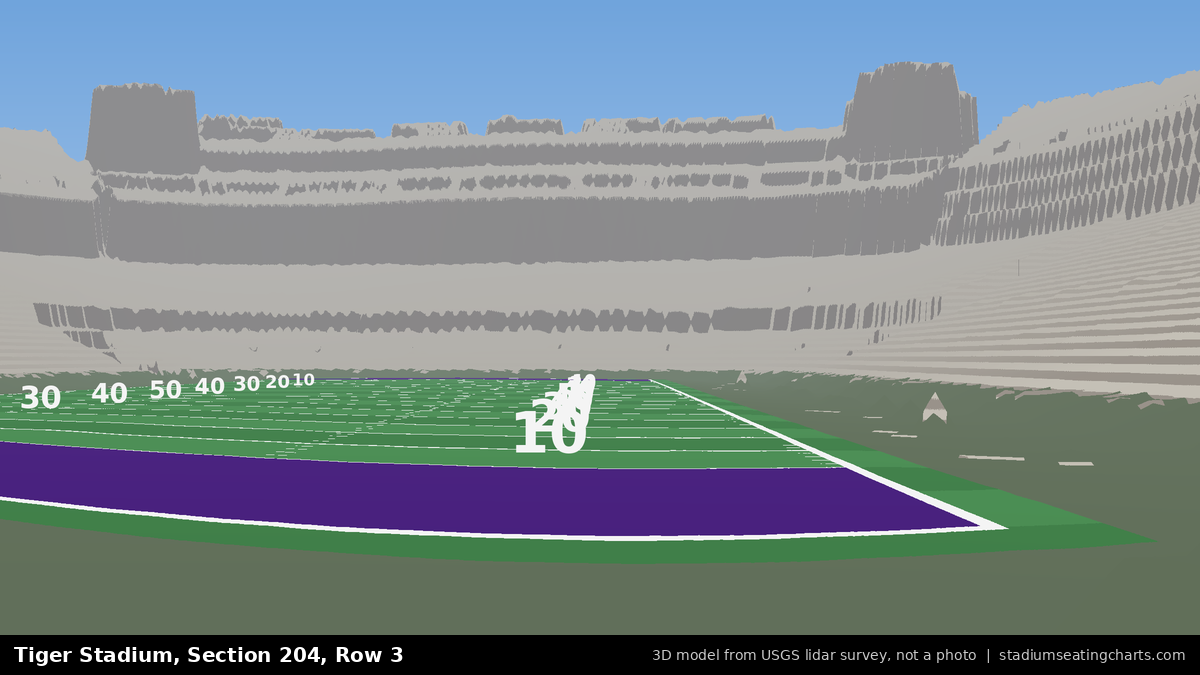 View from Tiger Stadium Section 204, Row 3, looking toward the field