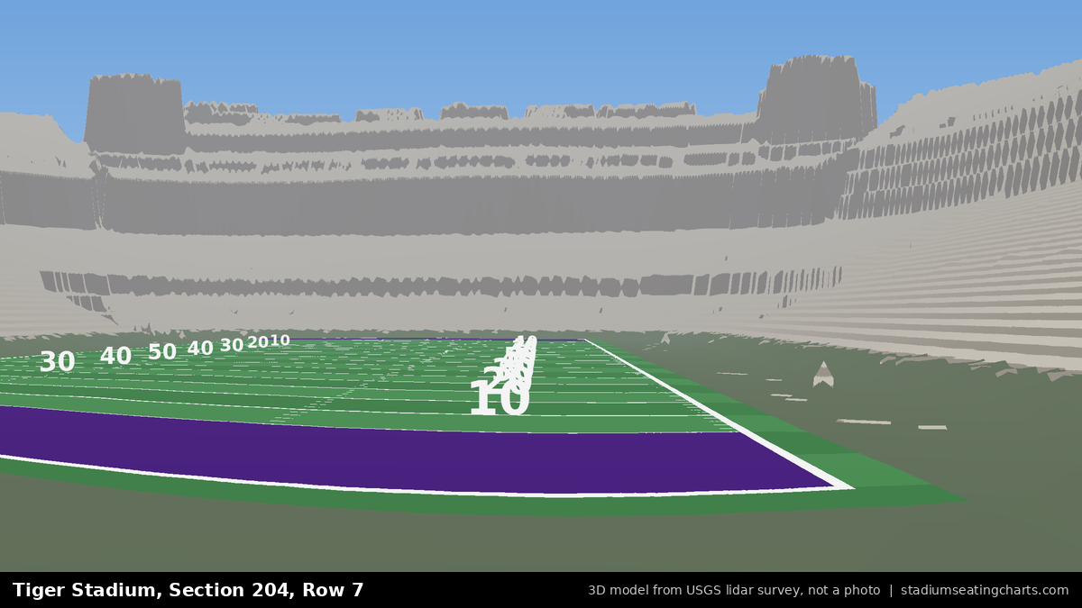 View from Tiger Stadium Section 204, Row 7, looking toward the field