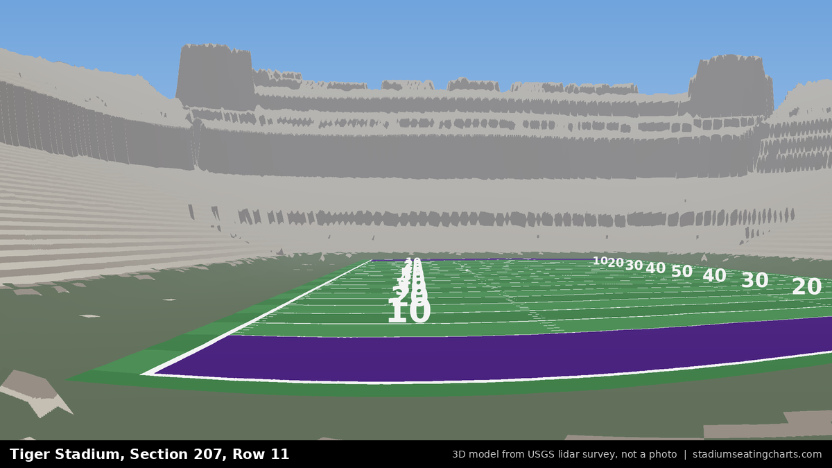 View from Tiger Stadium Section 207, Row 11, looking toward the field