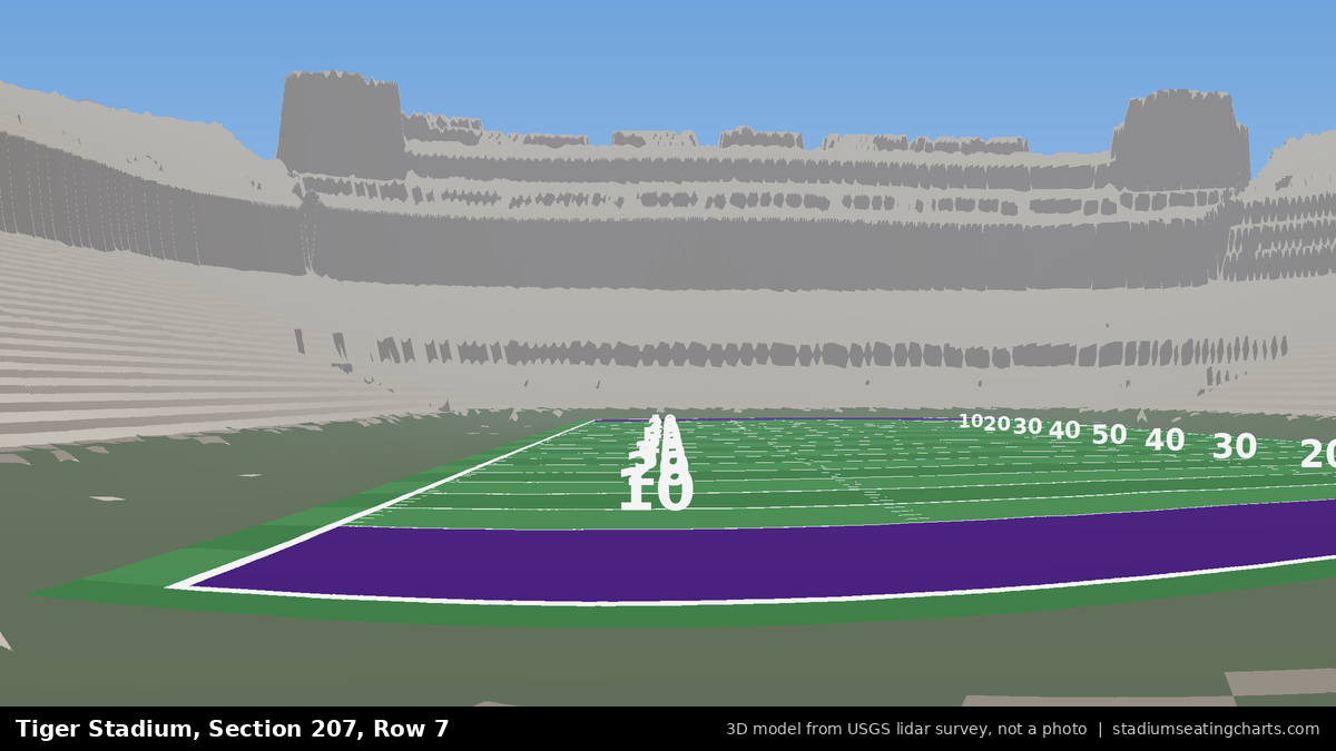View from Tiger Stadium Section 207, Row 7, looking toward the field