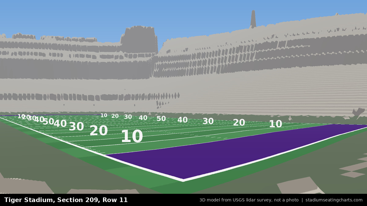 View from Tiger Stadium Section 209, Row 11, looking toward the field