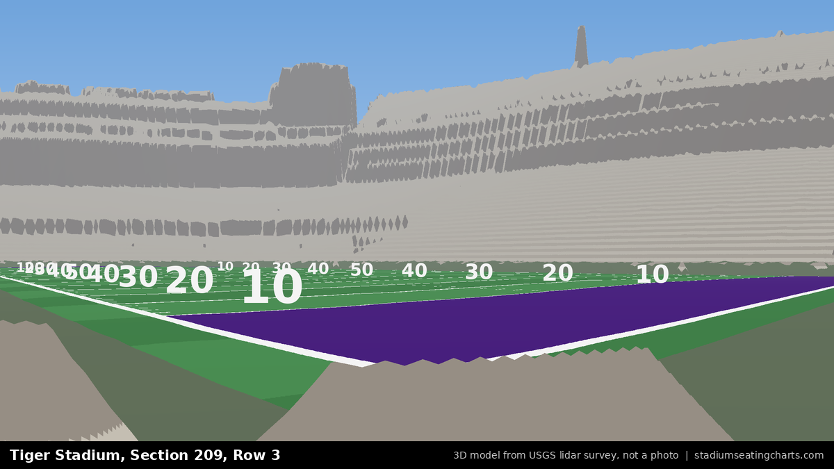 View from Tiger Stadium Section 209, Row 3, looking toward the field