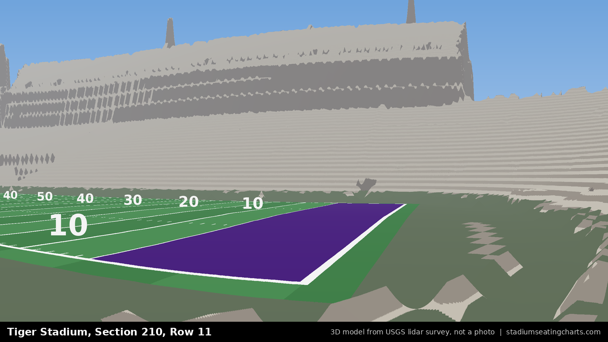 View from Tiger Stadium Section 210, Row 11, looking toward the field