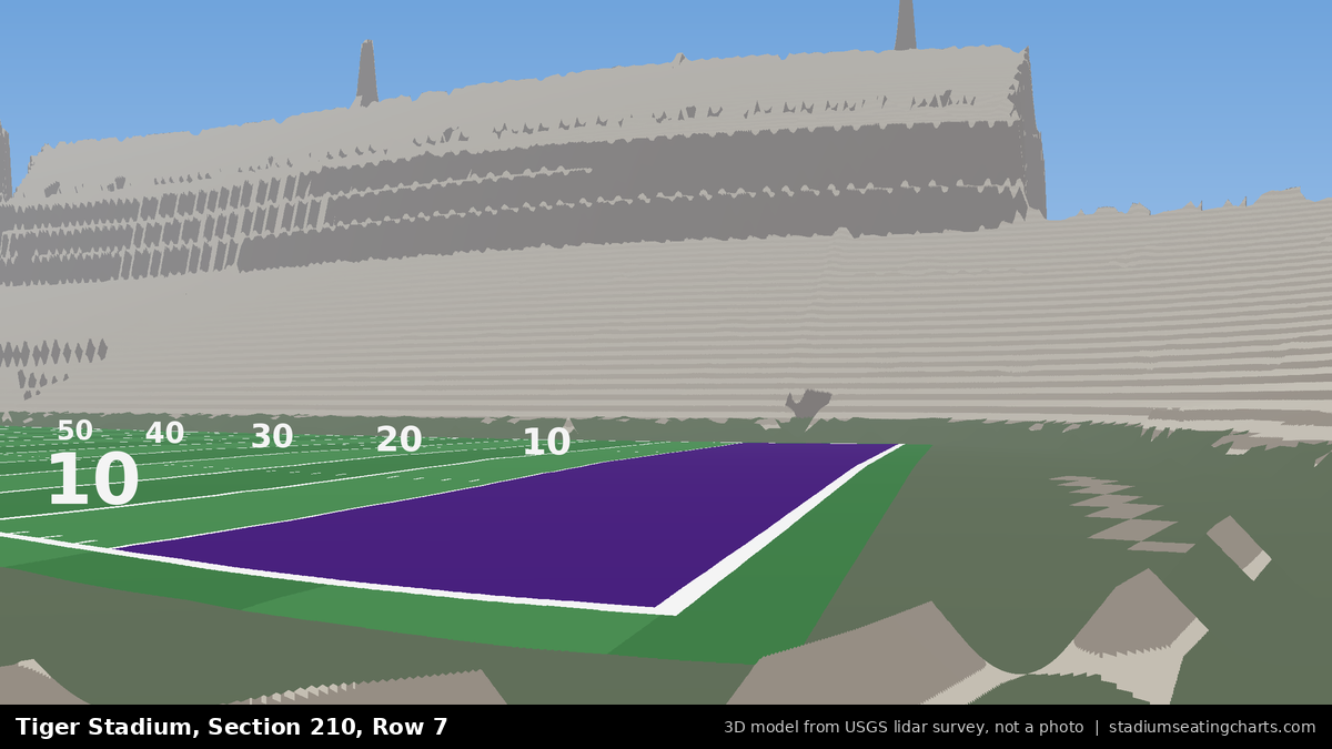 View from Tiger Stadium Section 210, Row 7, looking toward the field