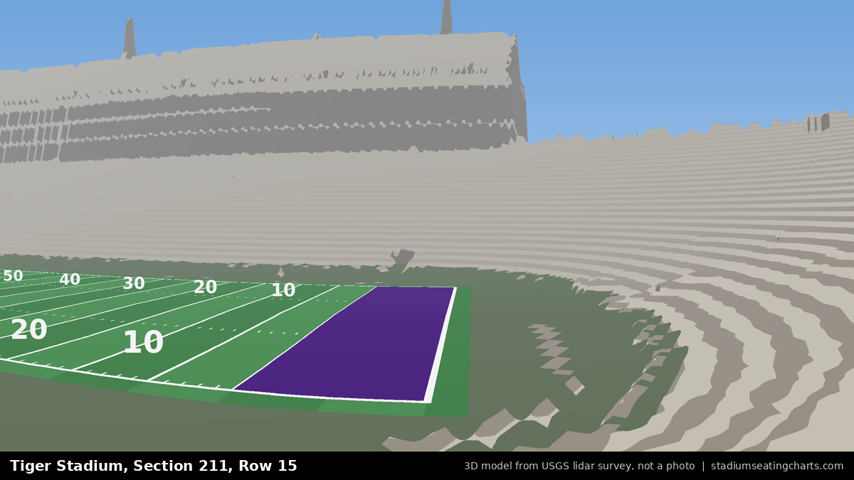 View from Tiger Stadium Section 211, Row 15, looking toward the field
