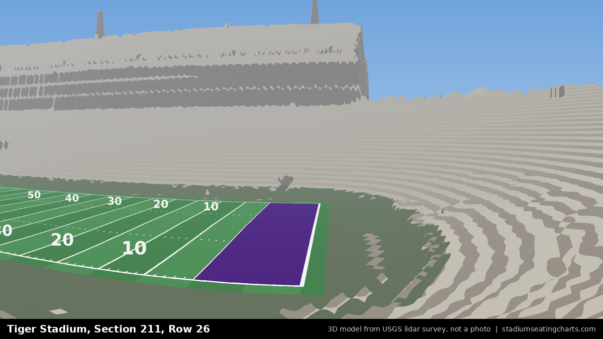 View from Tiger Stadium Section 211, Row 26, looking toward the field
