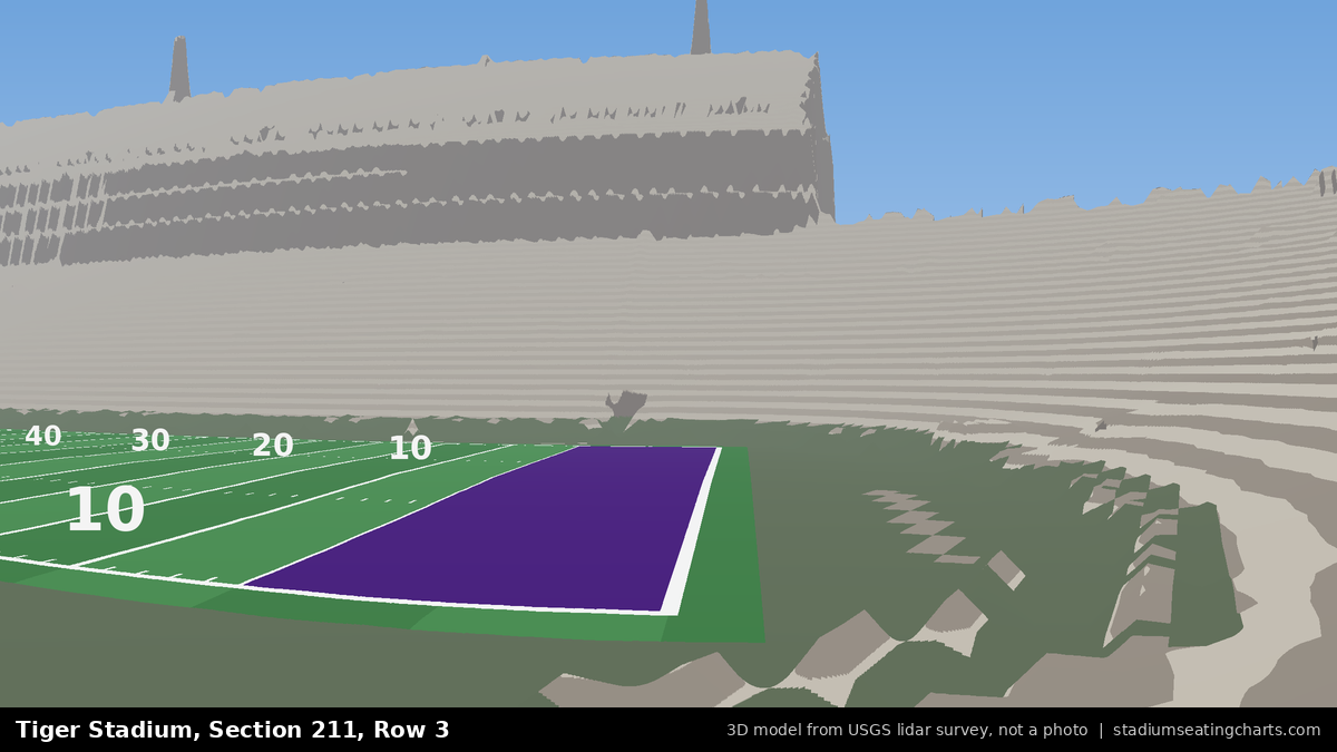 View from Tiger Stadium Section 211, Row 3, looking toward the field
