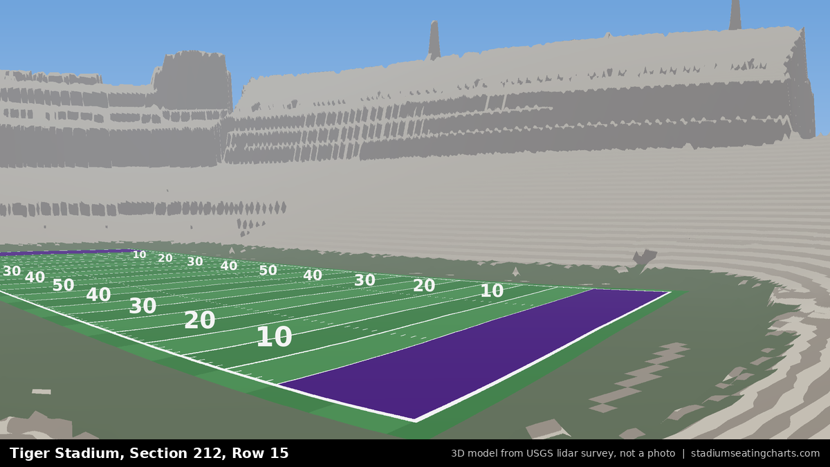 View from Tiger Stadium Section 212, Row 15, looking toward the field