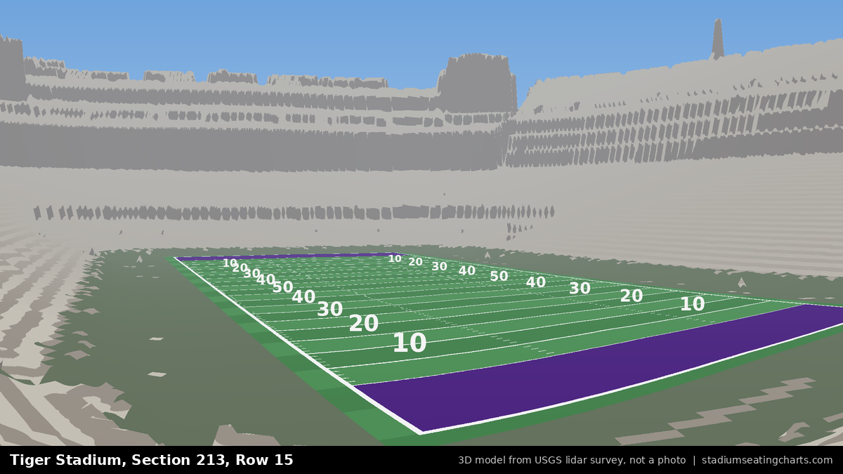 View from Tiger Stadium Section 213, Row 15, looking toward the field