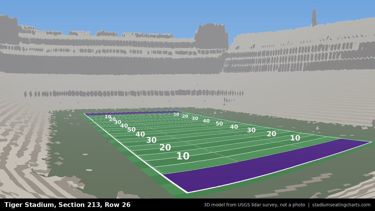 View from Tiger Stadium Section 213, Row 26, looking toward the field