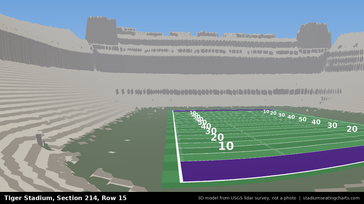 View from Tiger Stadium Section 214, Row 15, looking toward the field