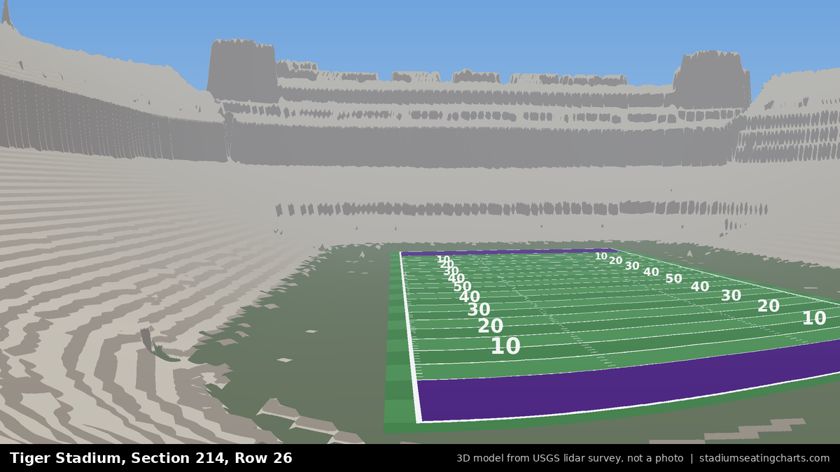 View from Tiger Stadium Section 214, Row 26, looking toward the field